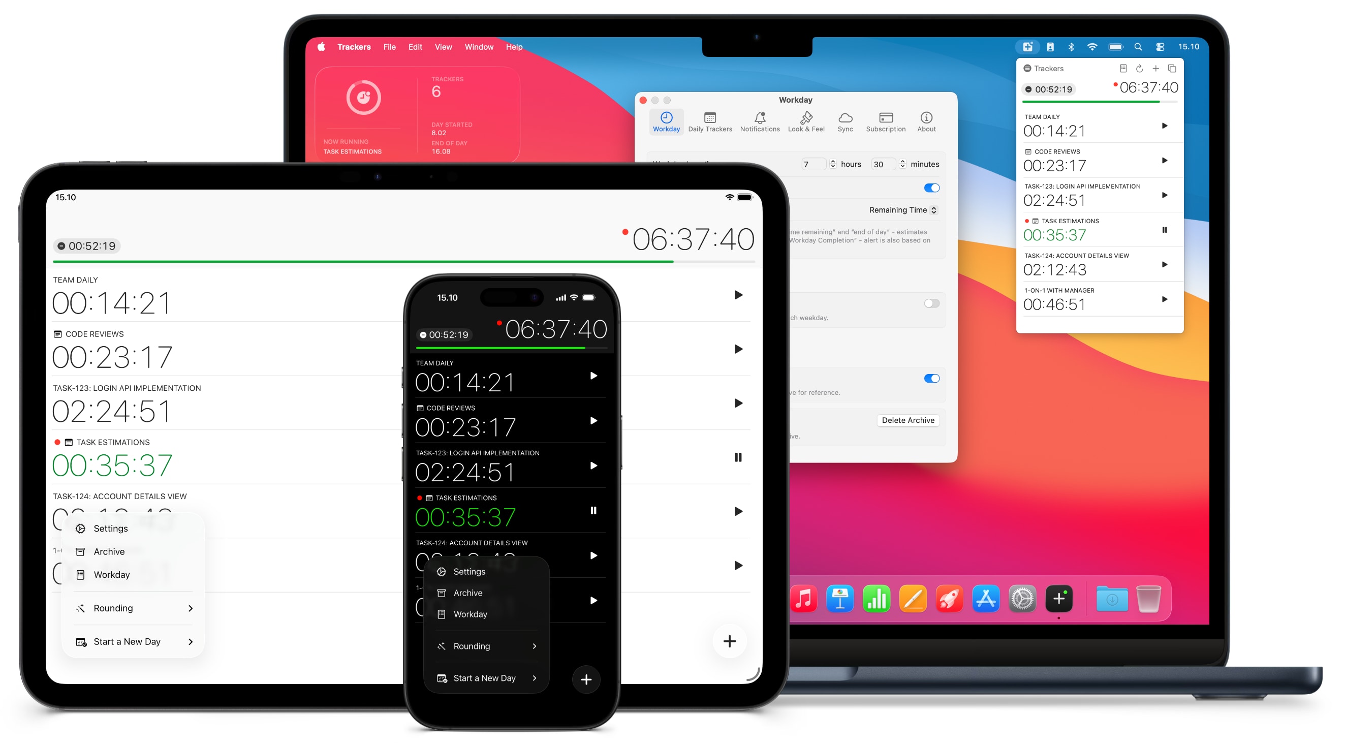 Trackers on iPhone, iPad and Mac.